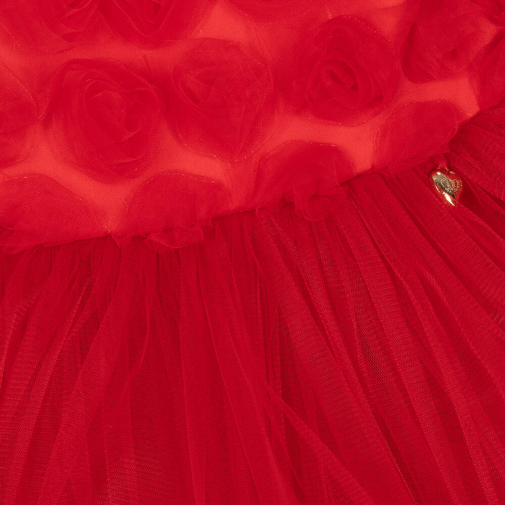 Junona-Baby Girls Red Tulle Rose Dress | Childrensalon Outlet