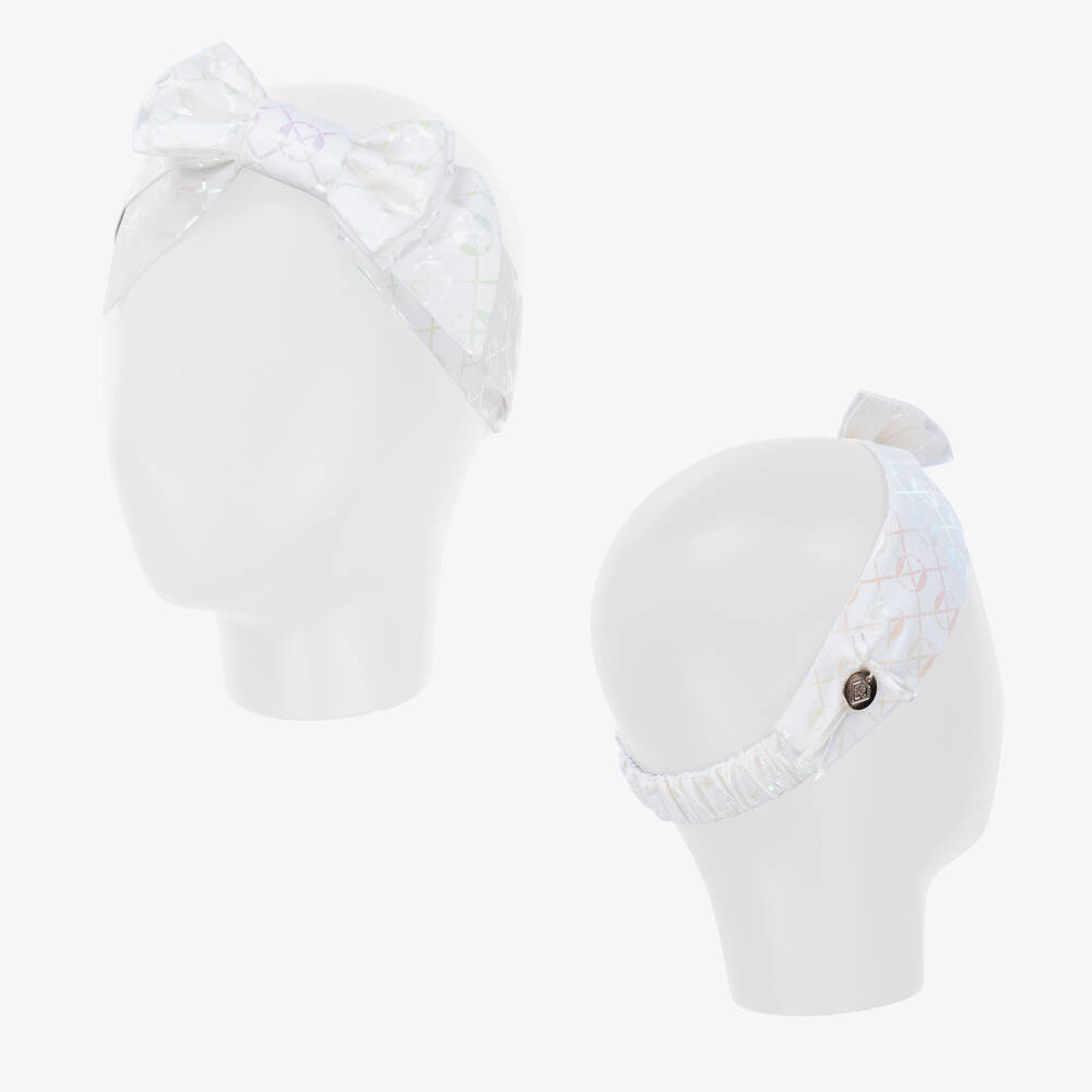 Junona-Baby Girls White Bow Headband | Childrensalon Outlet