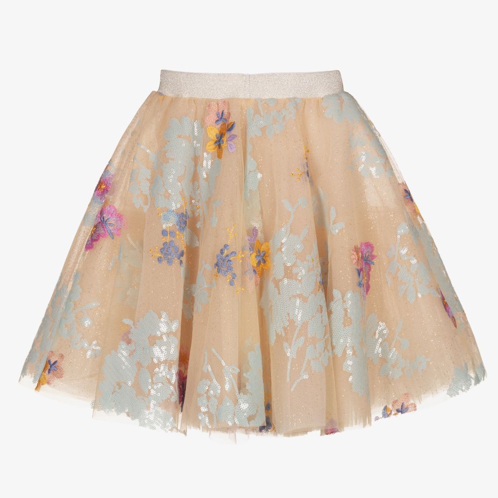Embroidered skirt beige outlet