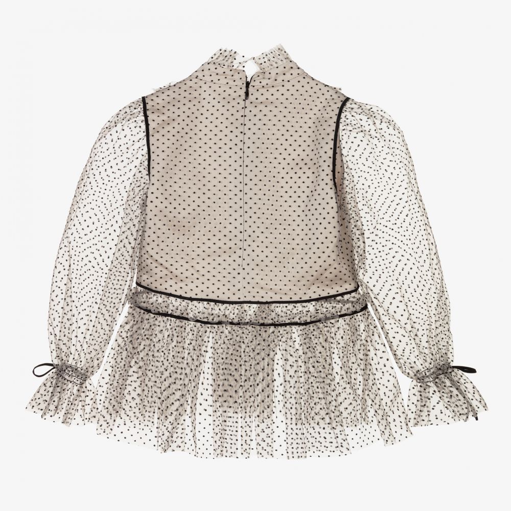 Junona-بلوز تول لون بيج للبنات | Childrensalon Outlet