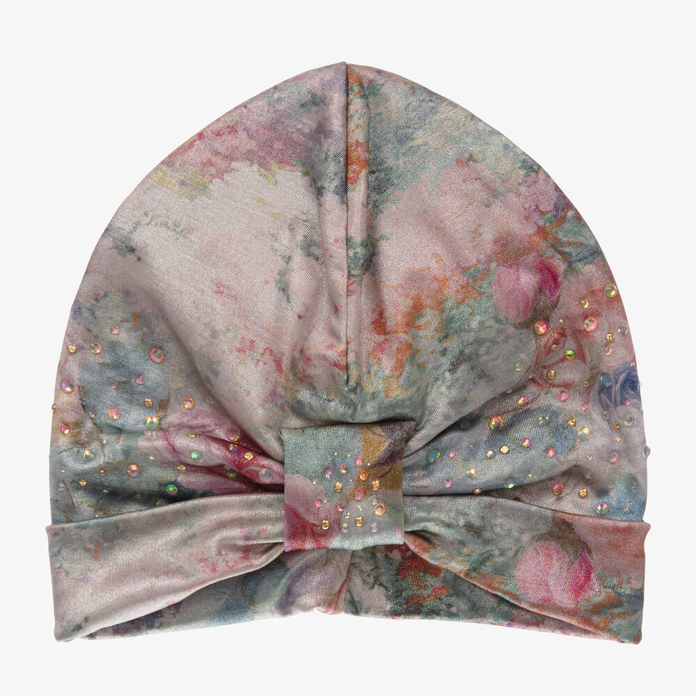 Junona - Blue & Pink Floral Turban | Childrensalon