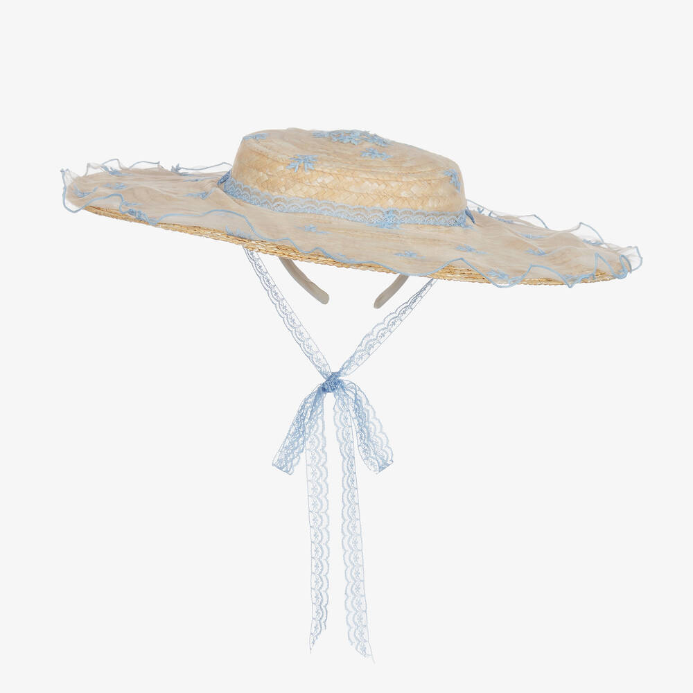 Junona - Бежевая соломенная шляпа для девочек | Childrensalon