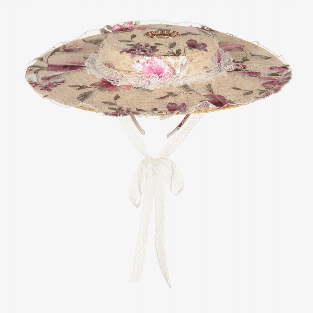 Junona-قبعة قش لون بيج للبنات | Childrensalon Outlet