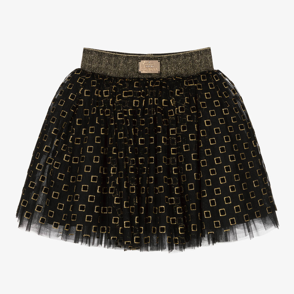 Junona-Girls Black & Gold Tulle Skirt | Childrensalon Outlet