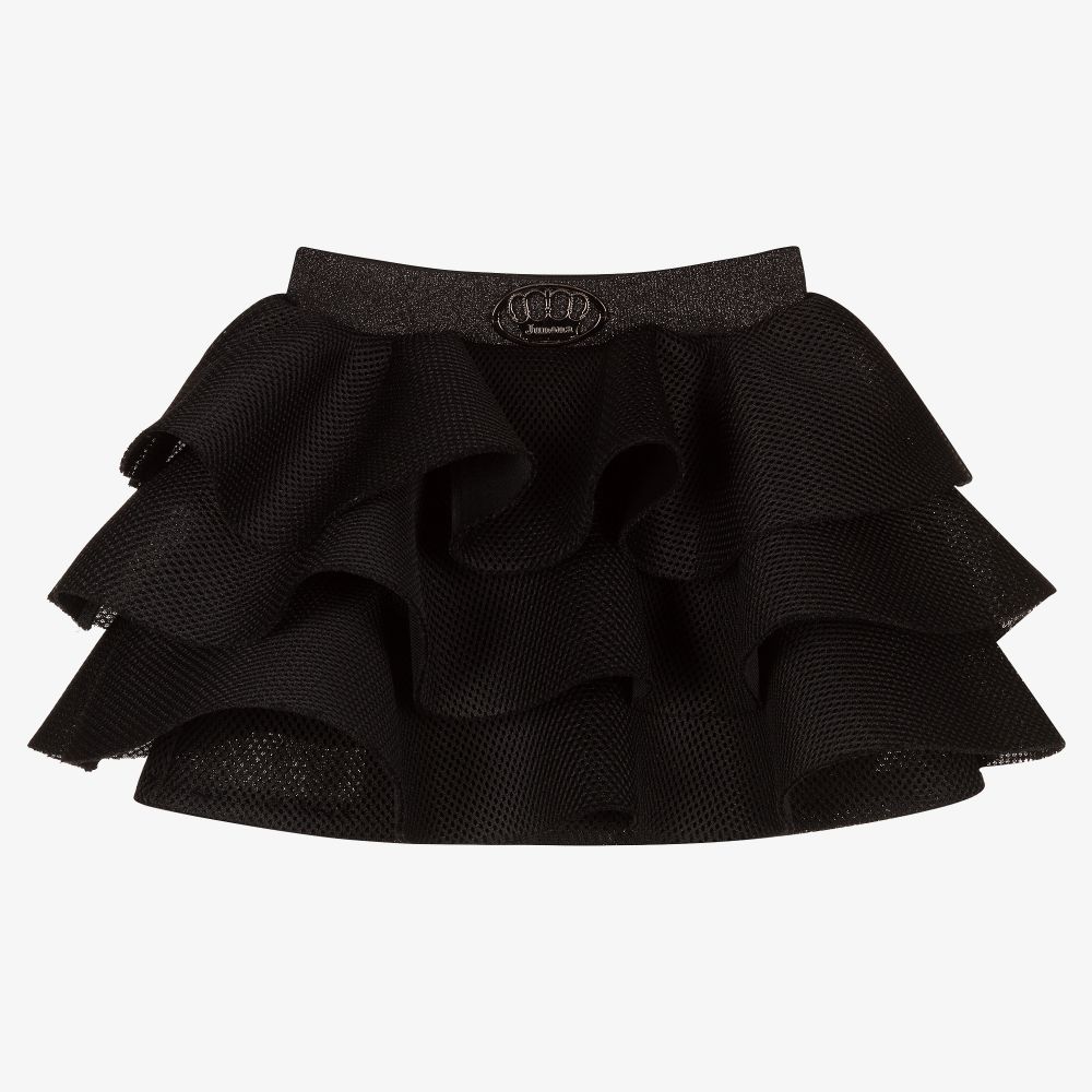 Junona - Girls Black Mesh Ruffle Skirt | Childrensalon