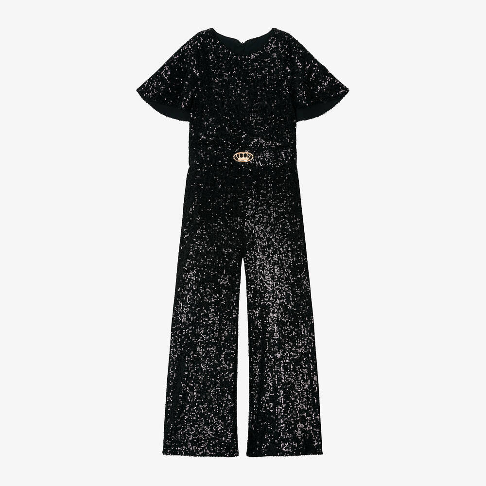 Junona-Girls Black Sequin Jumpsuit | Childrensalon Outlet