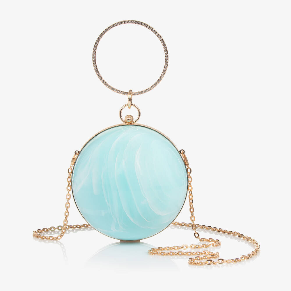 Junona-Girls Blue Ball Clutch Bag (20cm) | Childrensalon Outlet
