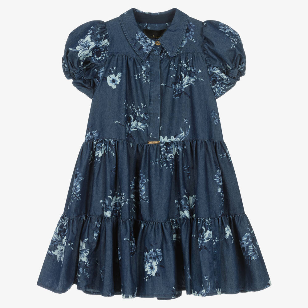 Junona - Robe en chambray à fleurs fille | Childrensalon