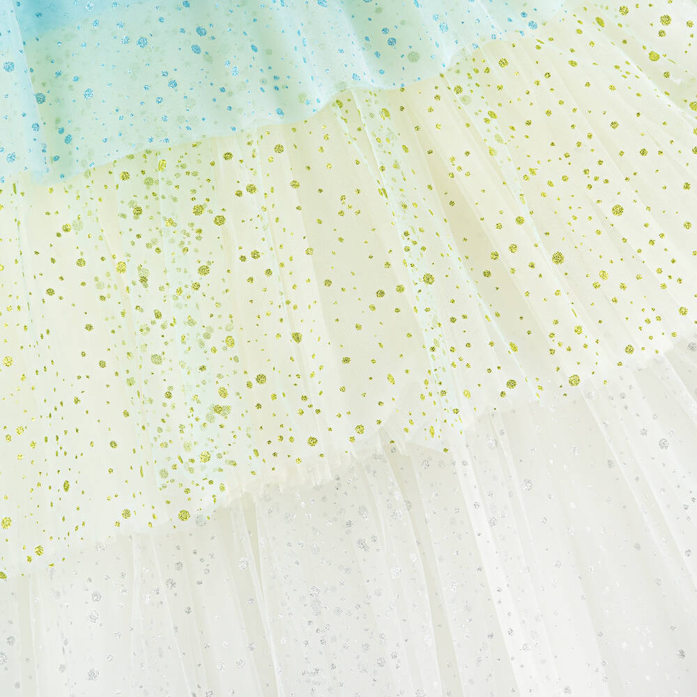 Junona-Girls Blue Glitter Ombré Waterfall Dress | Childrensalon Outlet