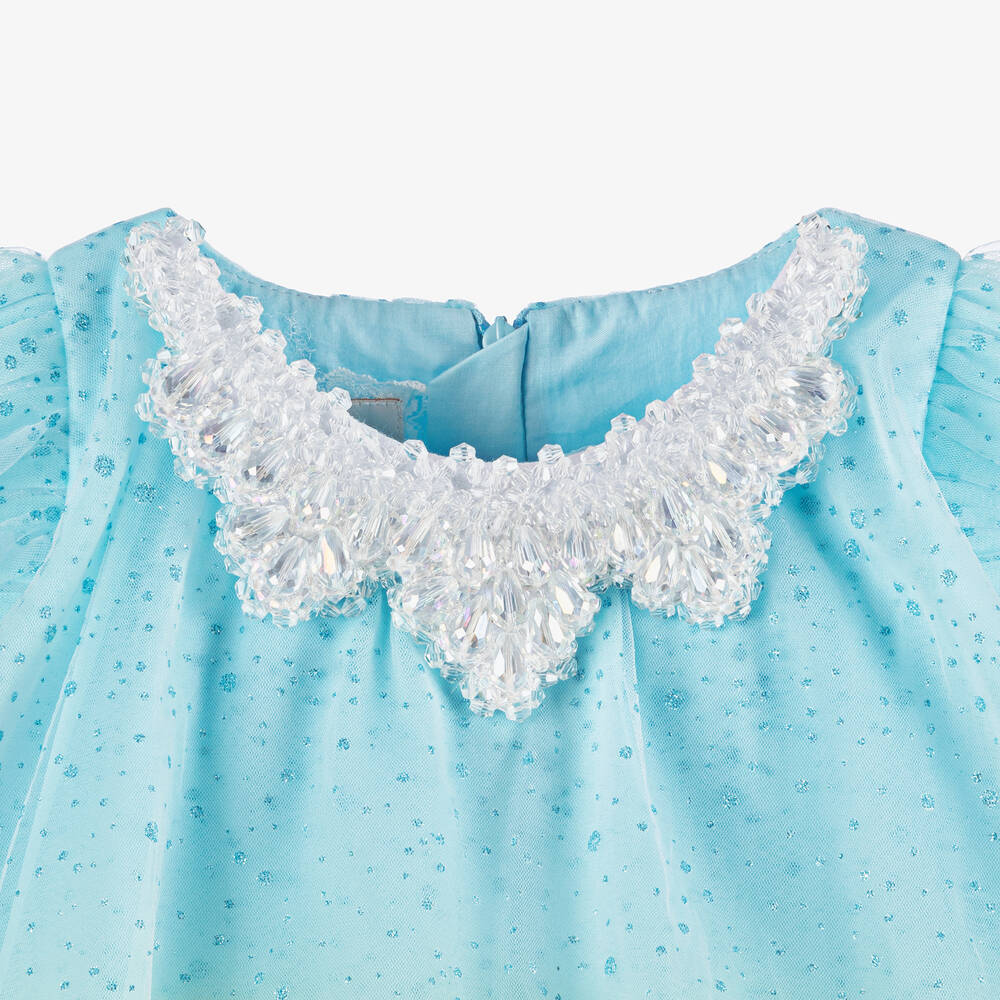 Junona-Girls Blue Glitter Ombré Waterfall Dress | Childrensalon Outlet