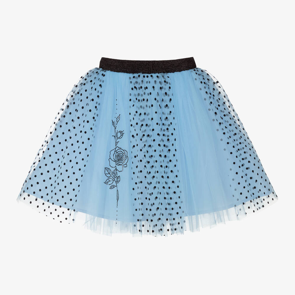 Junona-Girls Blue Polka Dot Skirt | Childrensalon Outlet
