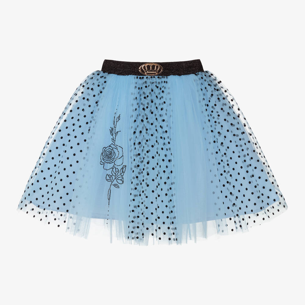 Junona - Голубая юбка в горошек для девочек  | Childrensalon
