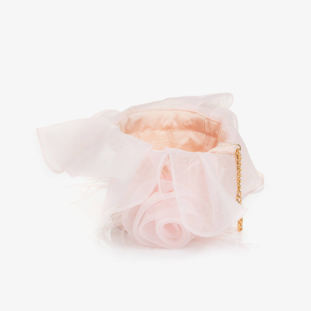 Junona-Girls Blush Ostrich Feather Pouch | Childrensalon Outlet