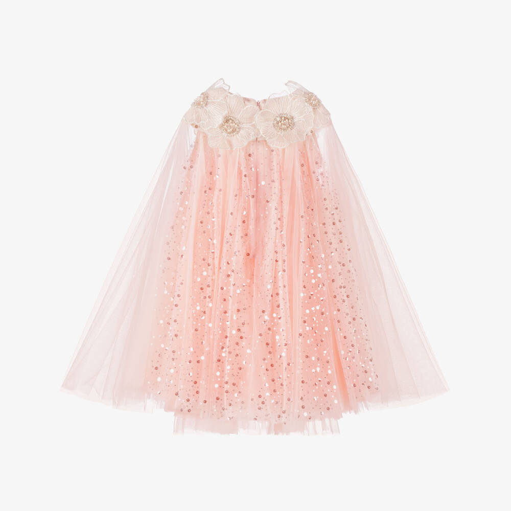 Junona-Girls Blush Sequin Tulle Gown | Childrensalon Outlet
