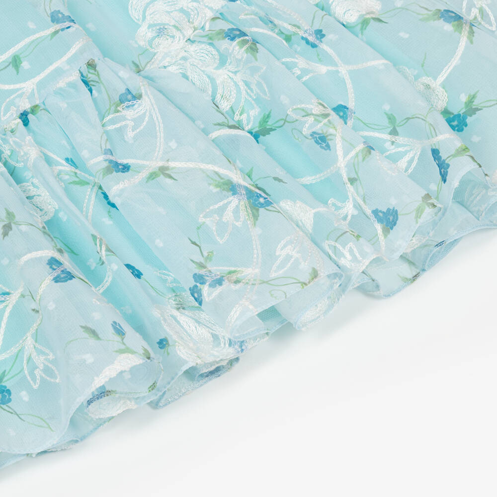 Junona-Шифоновое синее платье с цветочным узором для девочек | Childrensalon Outlet