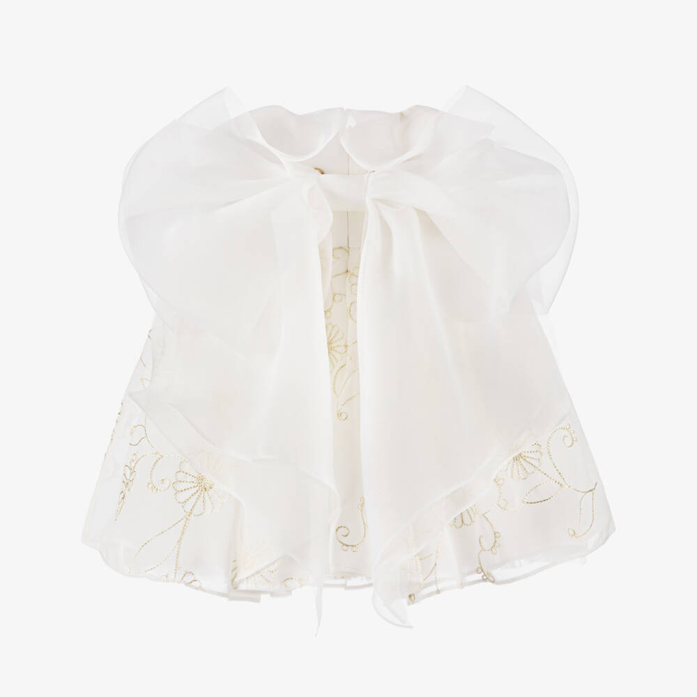 Junona-Girls Chiffon & Gold Embroidered Gown | Childrensalon Outlet