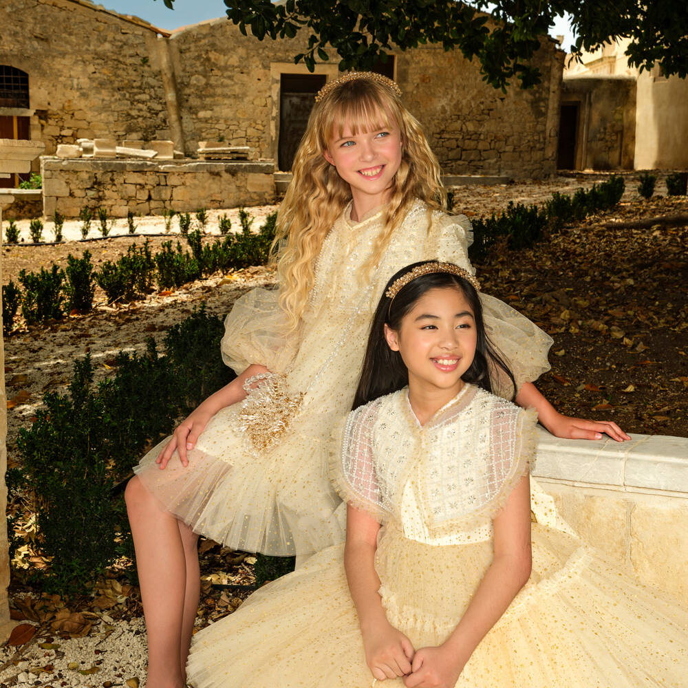 Junona-Girls' Dazzling Gold Bead Clutch | Childrensalon Outlet