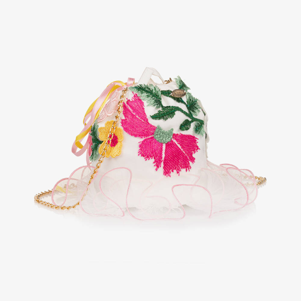 Junona-Girls Delicate Floral Tulle Purse | Childrensalon Outlet