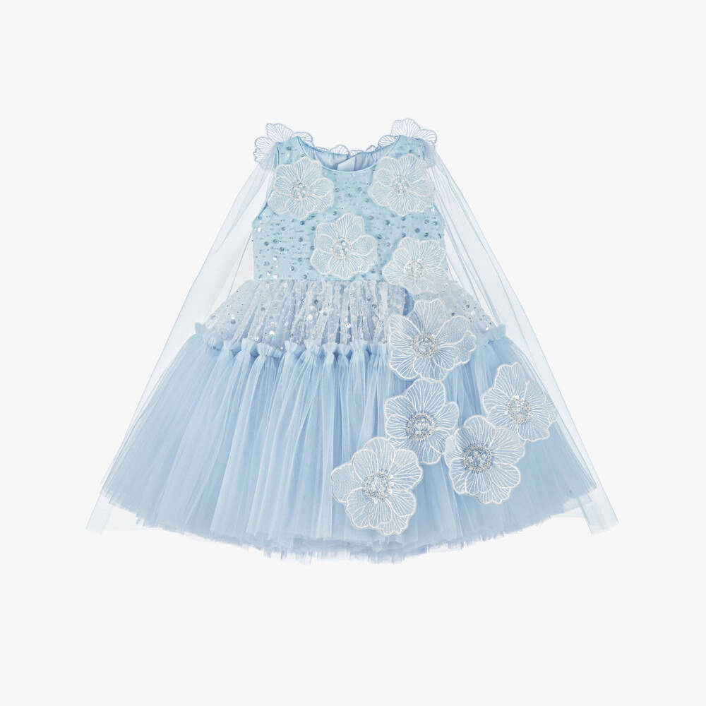 Junona-Элегантное синее платье из тюля для девочек | Childrensalon Outlet