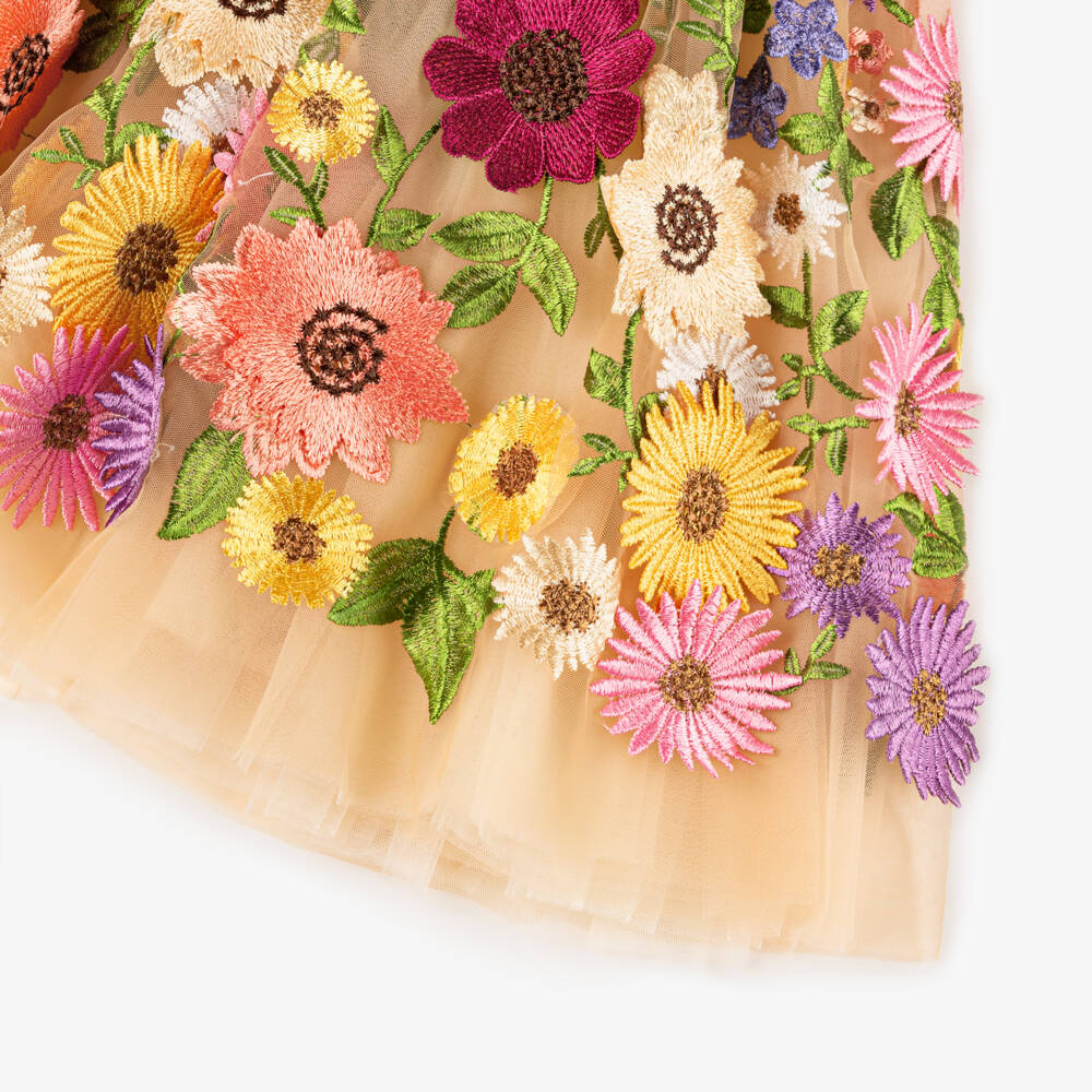 Junona-فستان تول فاخر مزين بالورود للبنات | Childrensalon Outlet