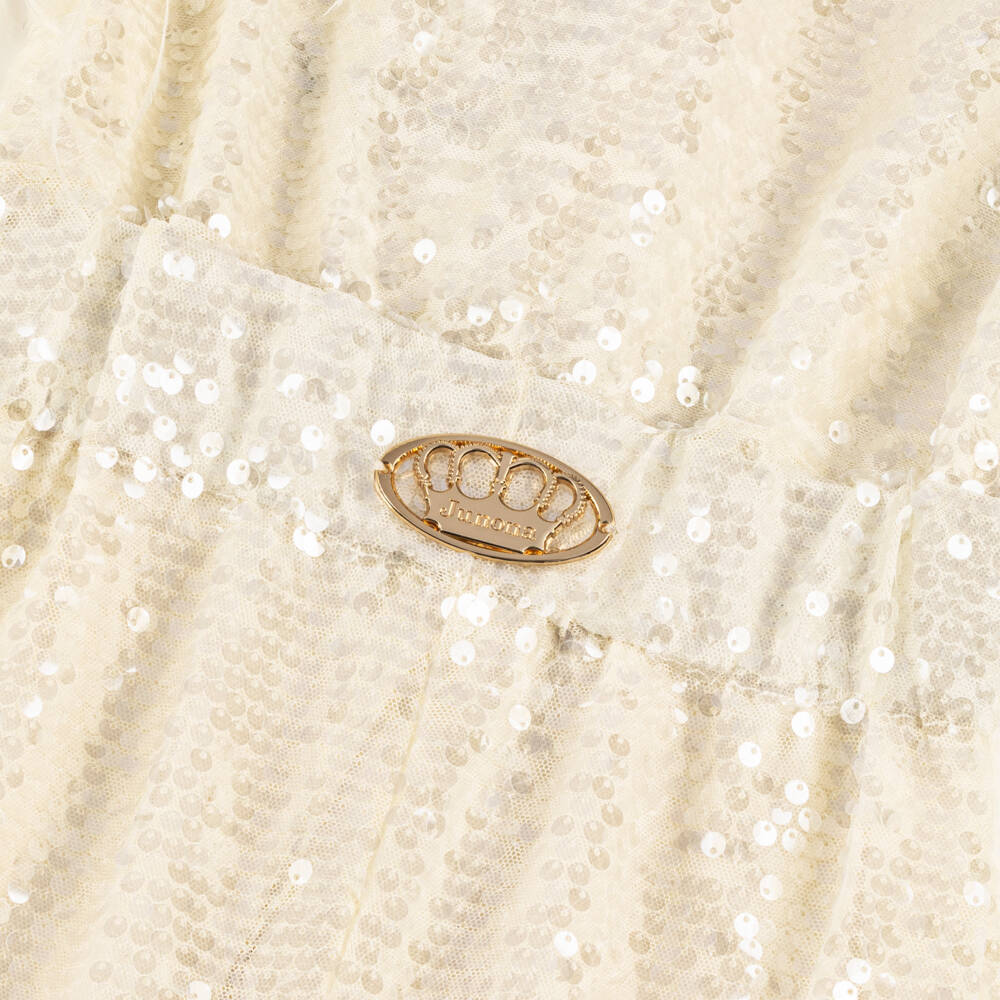 Junona-Girls Elegant Ivory Feathered Romper | Childrensalon Outlet