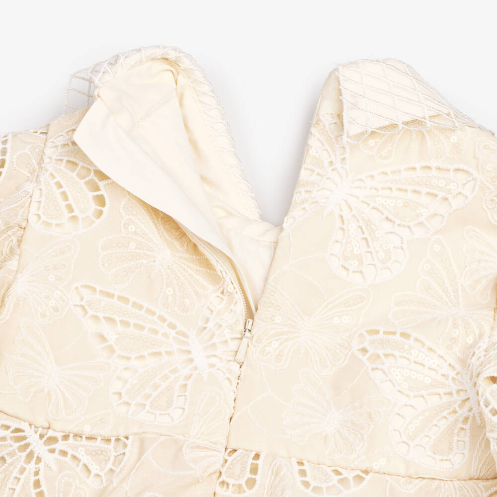 Junona-فستان عاجي أنيق للبنات مزين بالترتر | Childrensalon Outlet