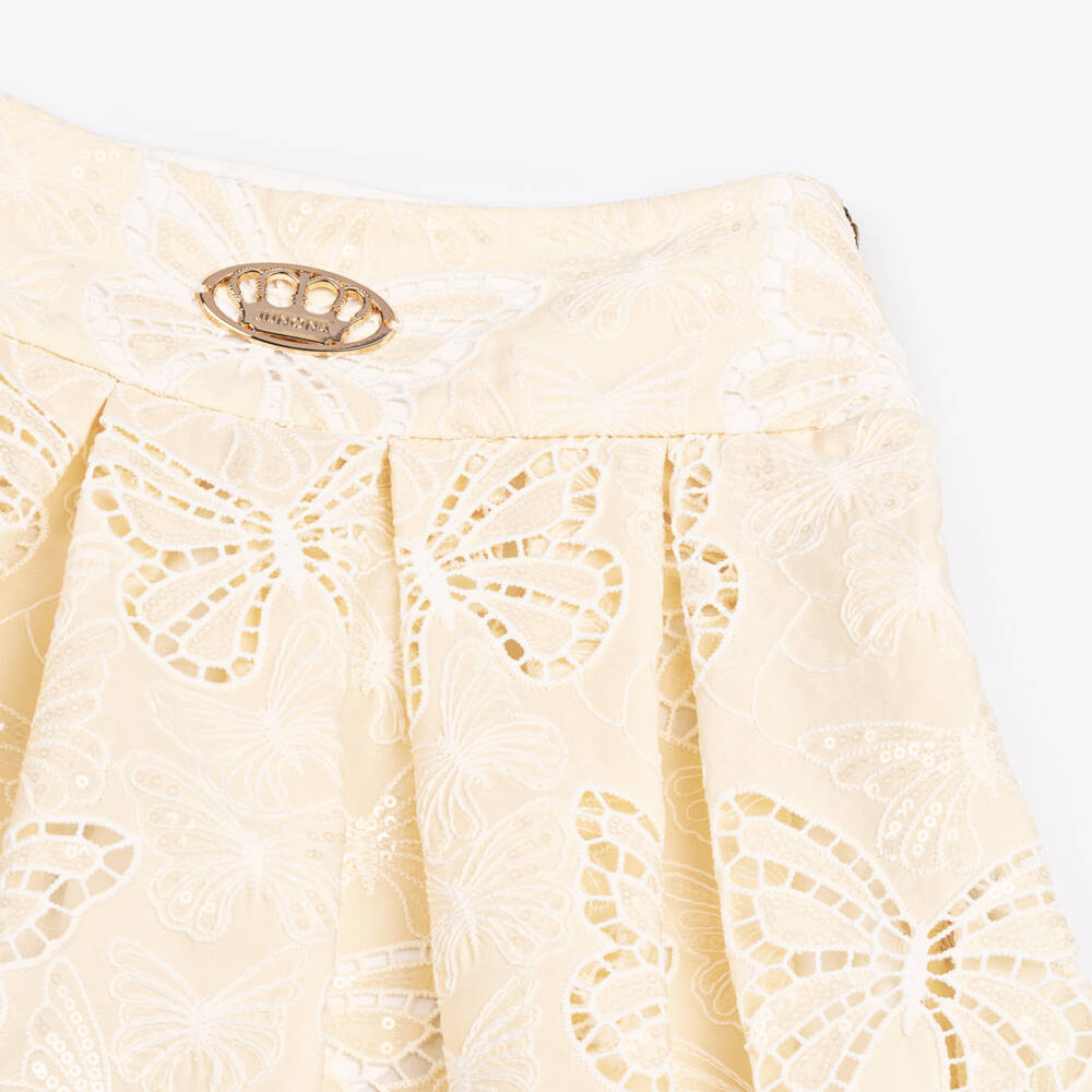 Junona-تنورة عاجية أنيقة للبنات مزينة بالترتر | Childrensalon Outlet