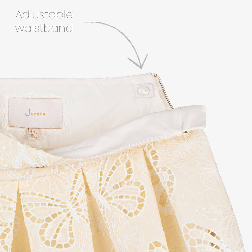 Junona-تنورة عاجية أنيقة للبنات مزينة بالترتر | Childrensalon Outlet