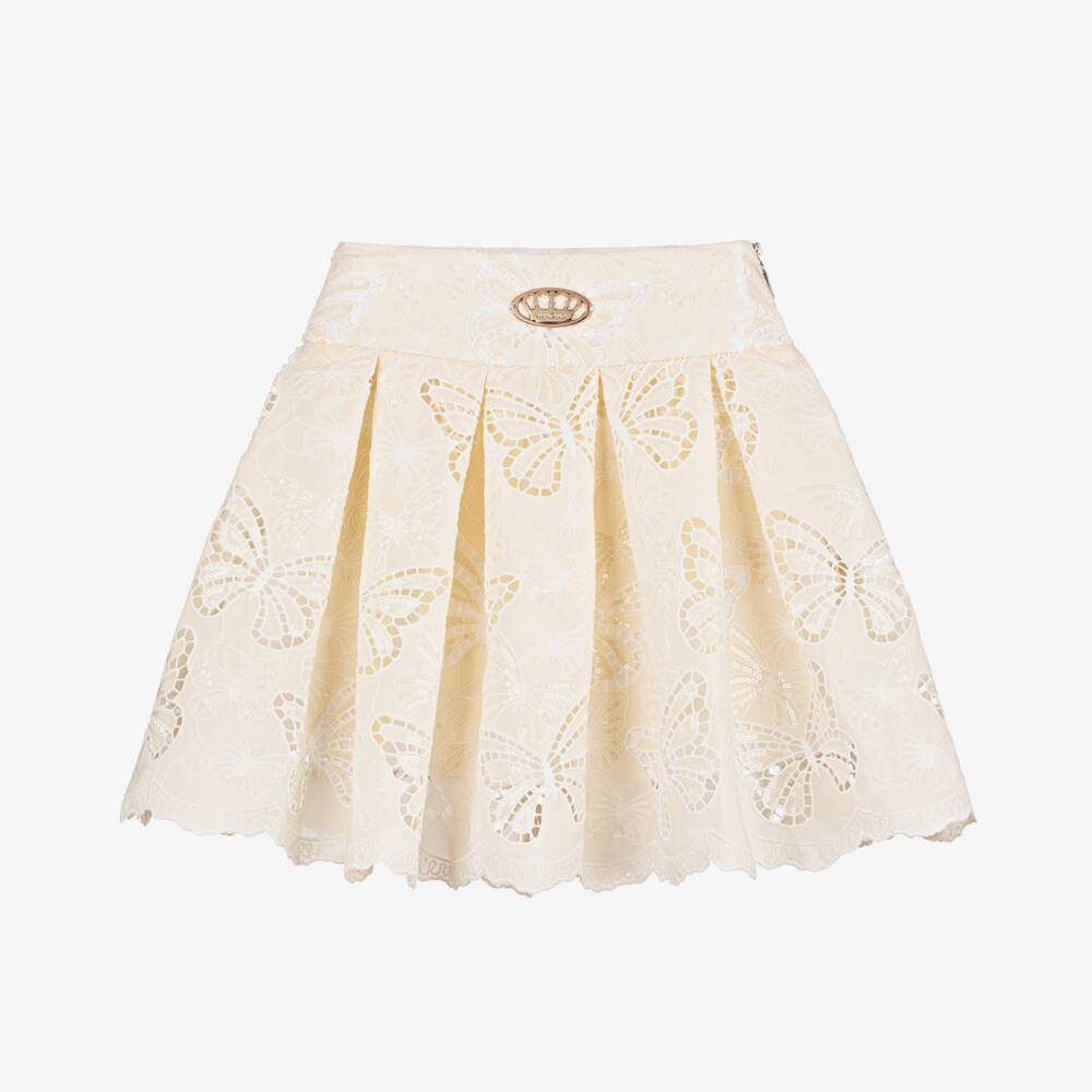 Junona-Girls Elegant Ivory Sequin Skirt | Childrensalon Outlet