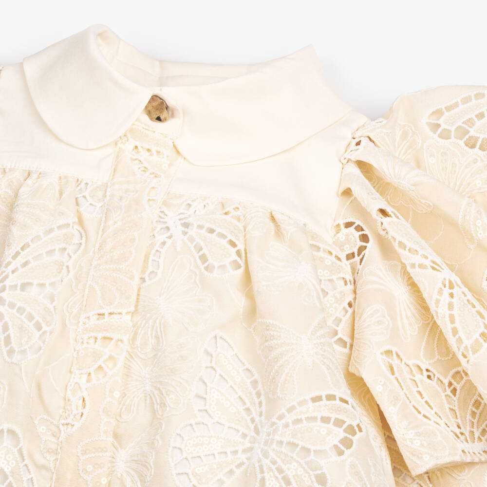 Junona-بلوزة عاجية أنيقة للبنات مزينة بالترتر | Childrensalon Outlet
