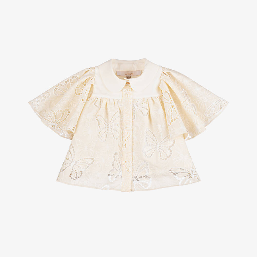 Junona-بلوزة عاجية أنيقة للبنات مزينة بالترتر | Childrensalon Outlet