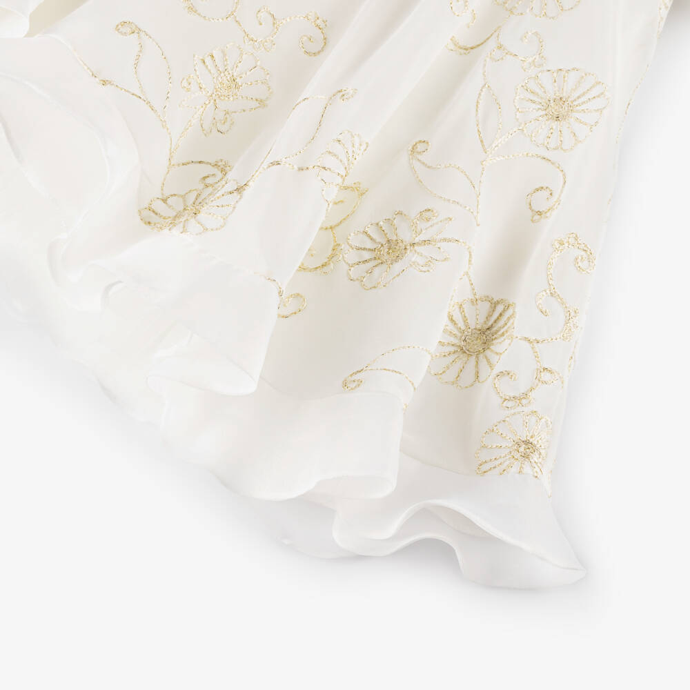 Junona-فستان أبيض أنيق مطرز للبنات | Childrensalon Outlet