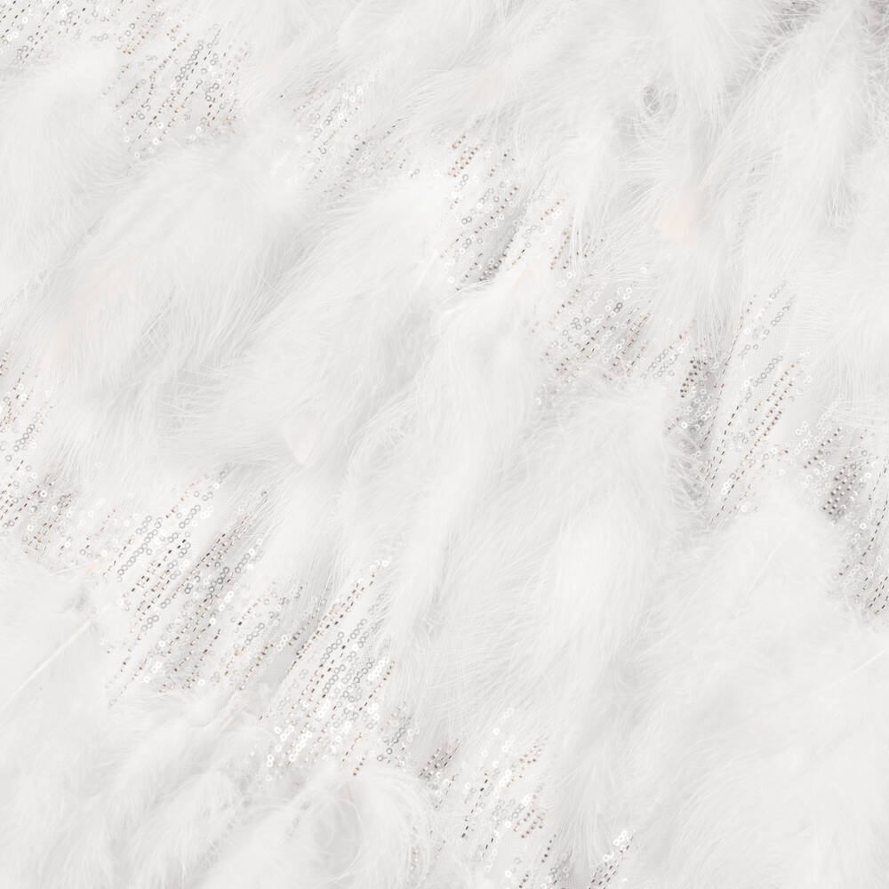 Junona-Girls Elegant White Feather Gown | Childrensalon Outlet