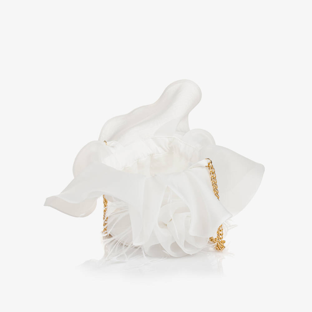 Junona-Girls Elegant White Feather Pouch | Childrensalon Outlet