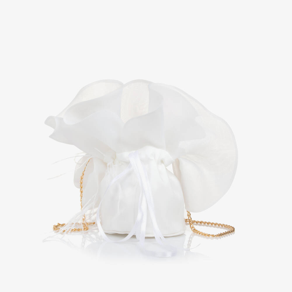 Junona-Girls Elegant White Feather Pouch | Childrensalon Outlet