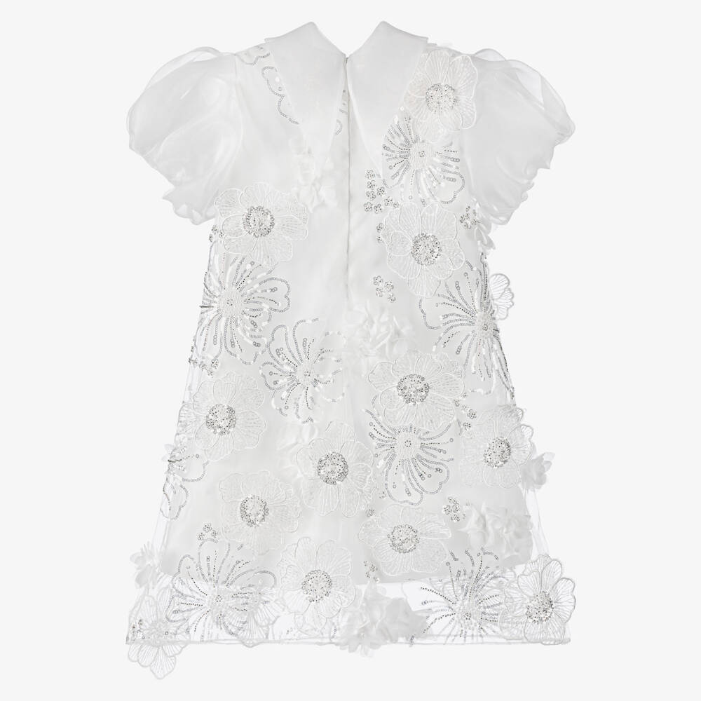 Junona-Girls Elegant White Floral Gown | Childrensalon Outlet