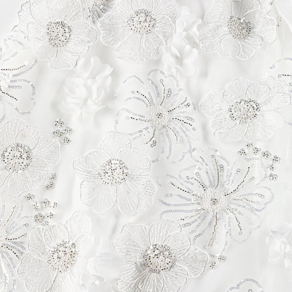 Junona-Girls Elegant White Floral Gown | Childrensalon Outlet