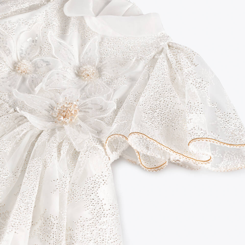 Junona-Элегантное белое прозрачное платье для девочек | Childrensalon Outlet