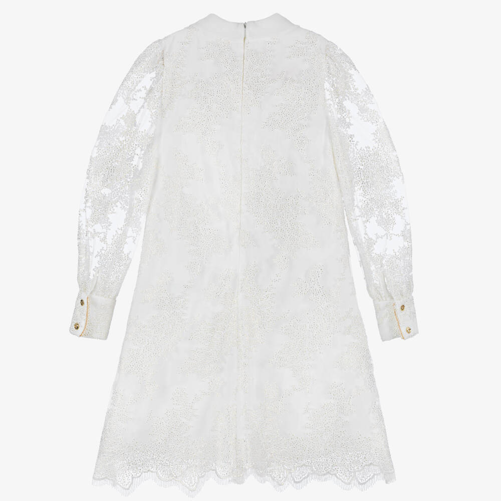 Junona-فستان تول أبيض أنيق للبنات | Childrensalon Outlet