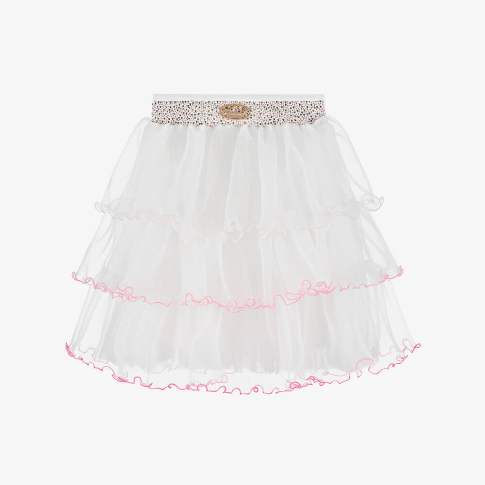 Junona-Элегантное белое платье из тюля с оборками для девочек | Childrensalon Outlet
