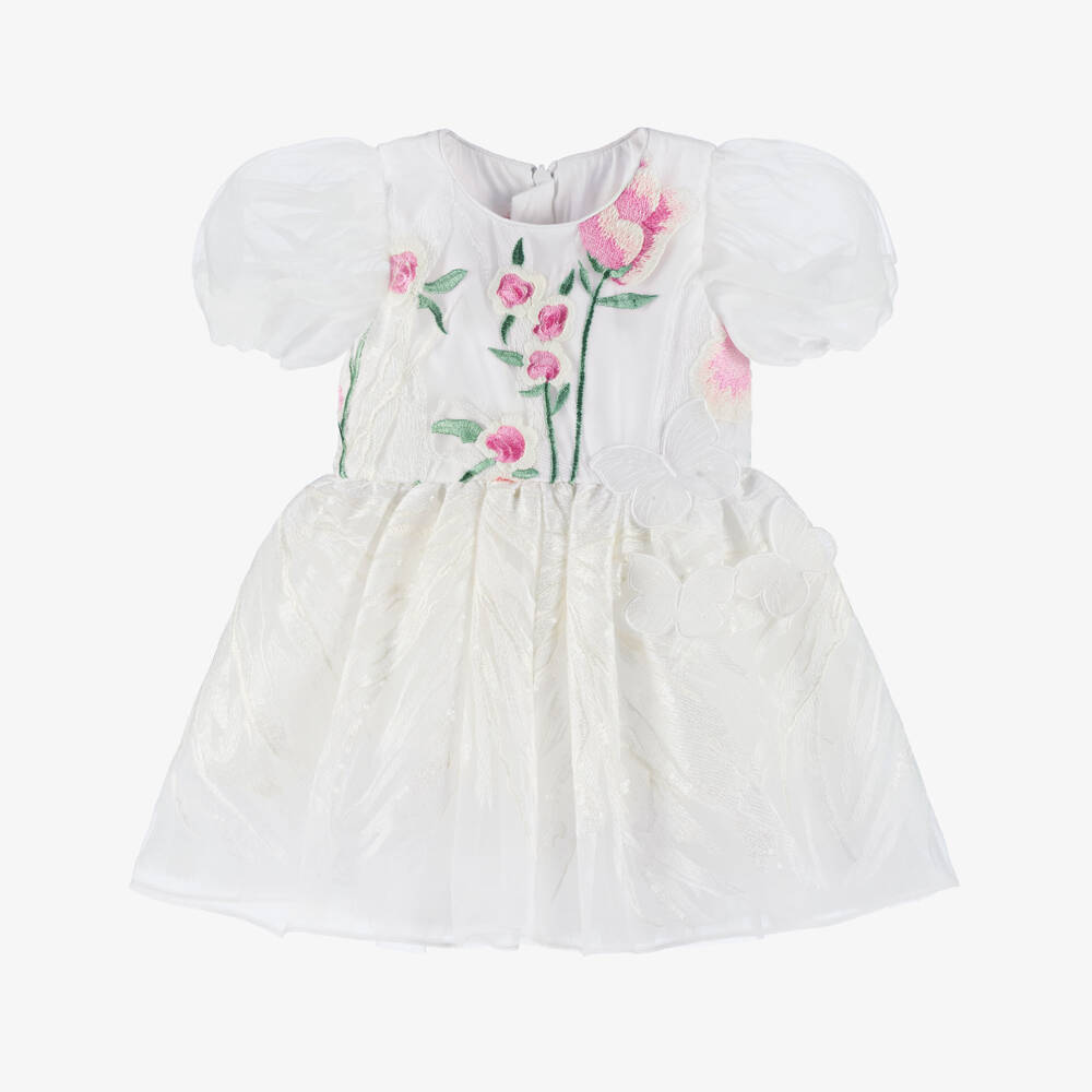 Junona-Элегантное белое платье из тюля для девочек | Childrensalon Outlet