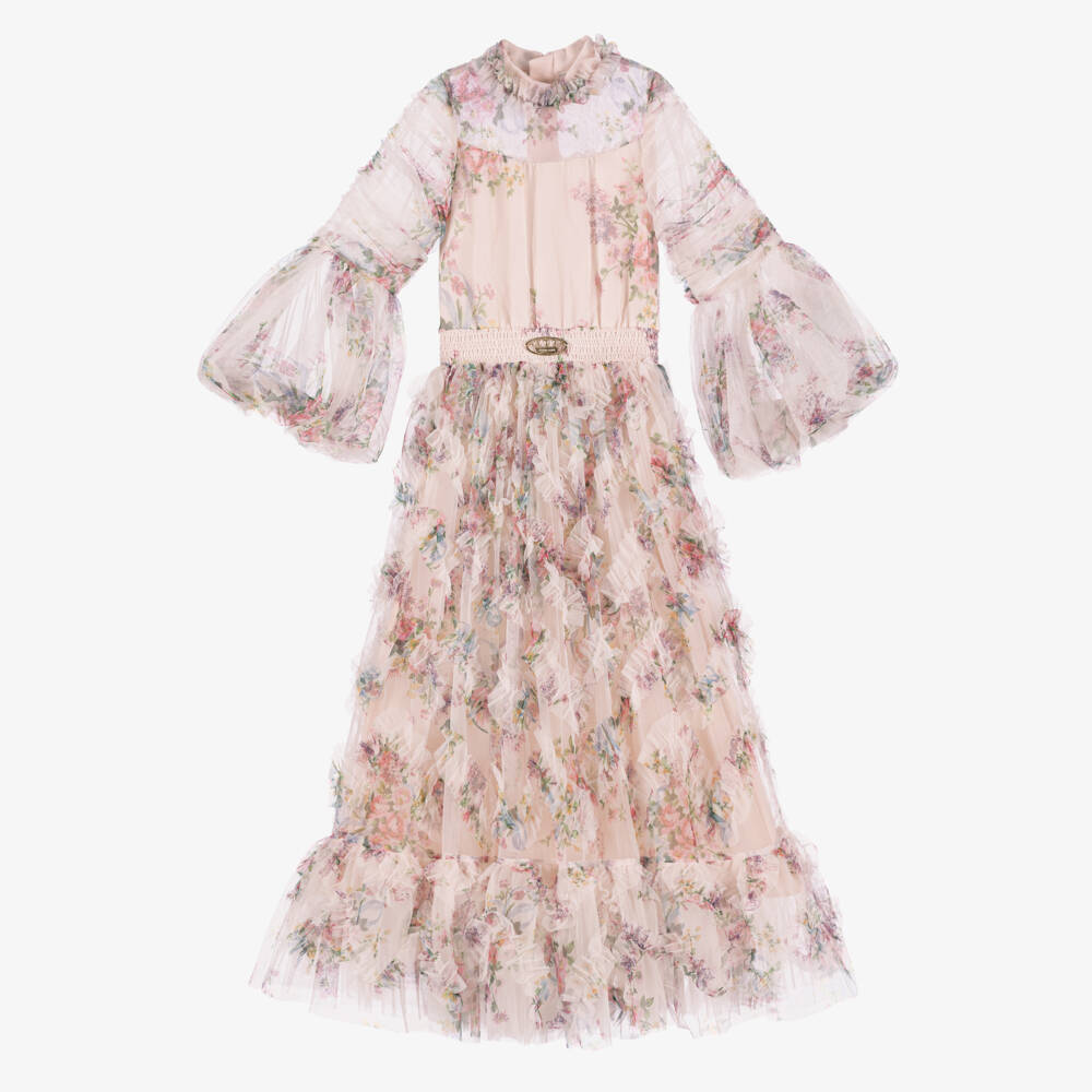 Junona-Очаровательное розовое платье из тюля для девочек | Childrensalon Outlet