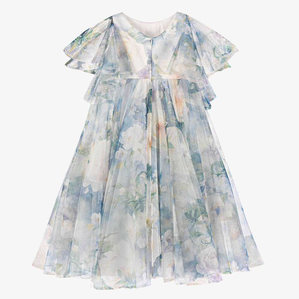 Junona-Girls Ethereal Blue Tulle Gown | Childrensalon Outlet