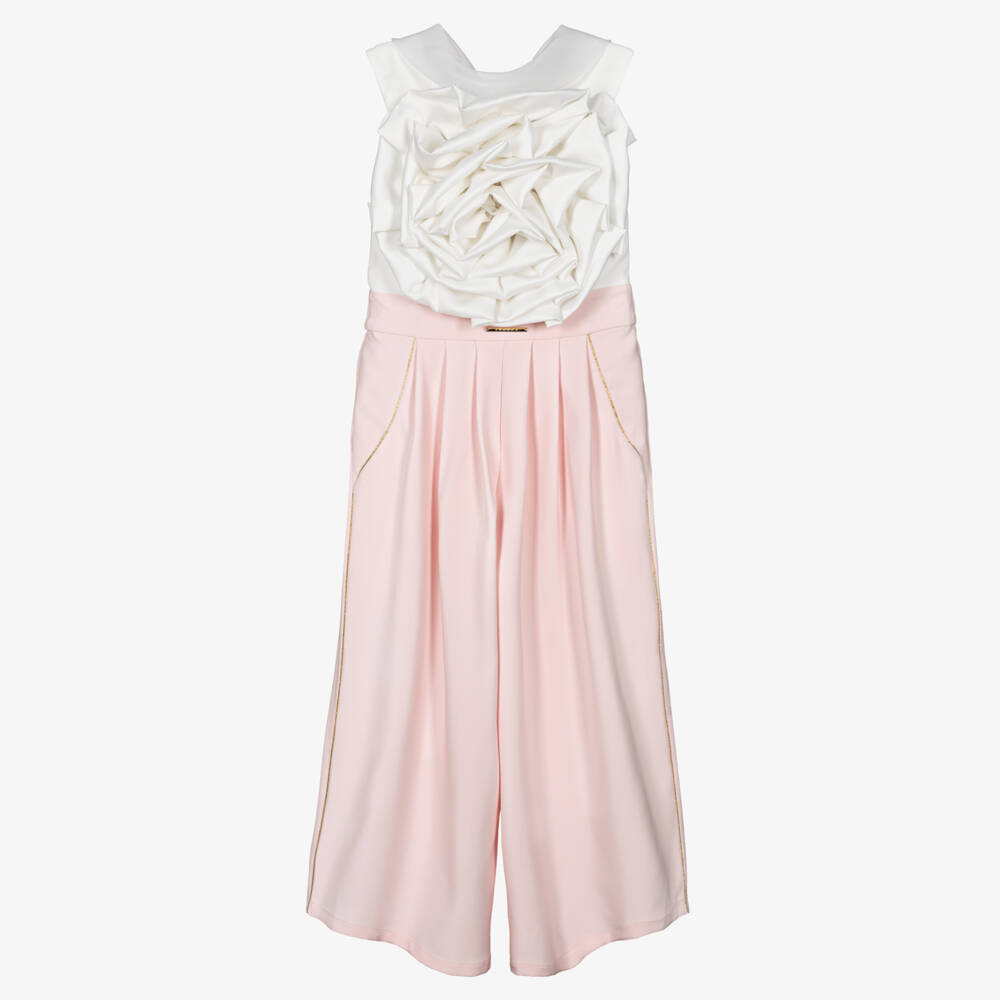 Junona-Girls Floral Pink Jumpsuit Delight | Childrensalon Outlet