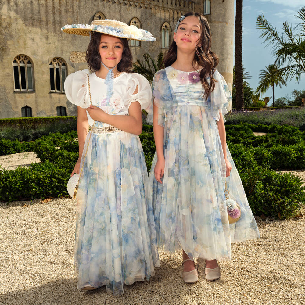 Junona-تيشيرت بناتي مزين بالزهور ولمسات ذهبية | Childrensalon Outlet