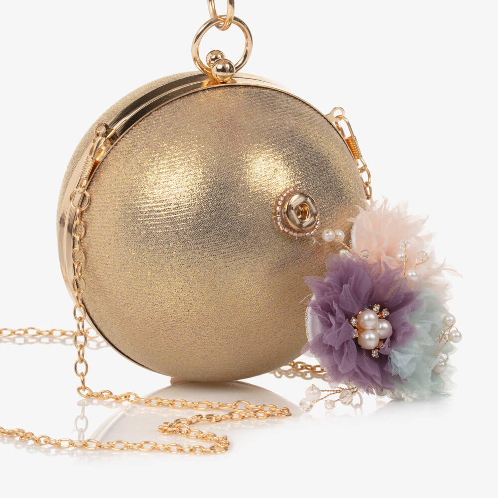 Junona-Girls Glitter Globe Floral Handbag | Childrensalon Outlet