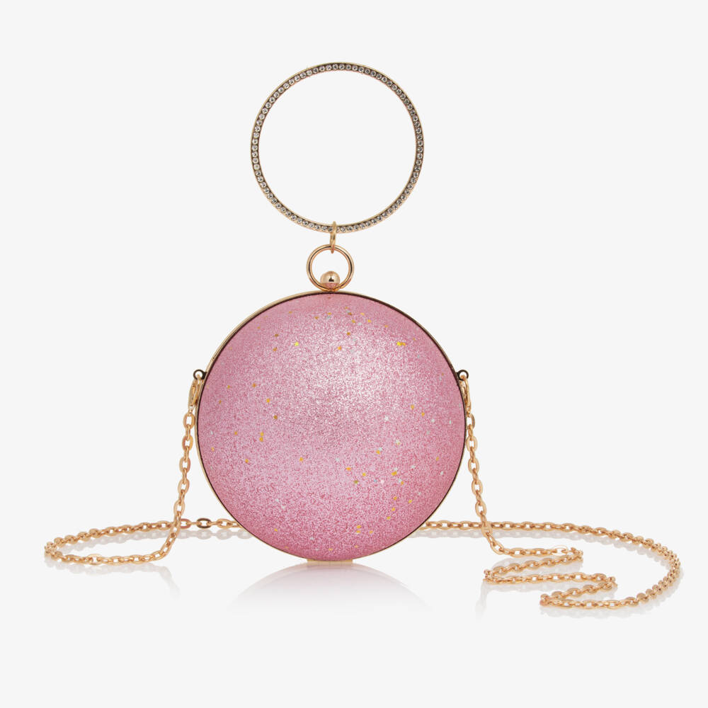 Junona-Girls Glitter Pink Sphere Handbag | Childrensalon Outlet