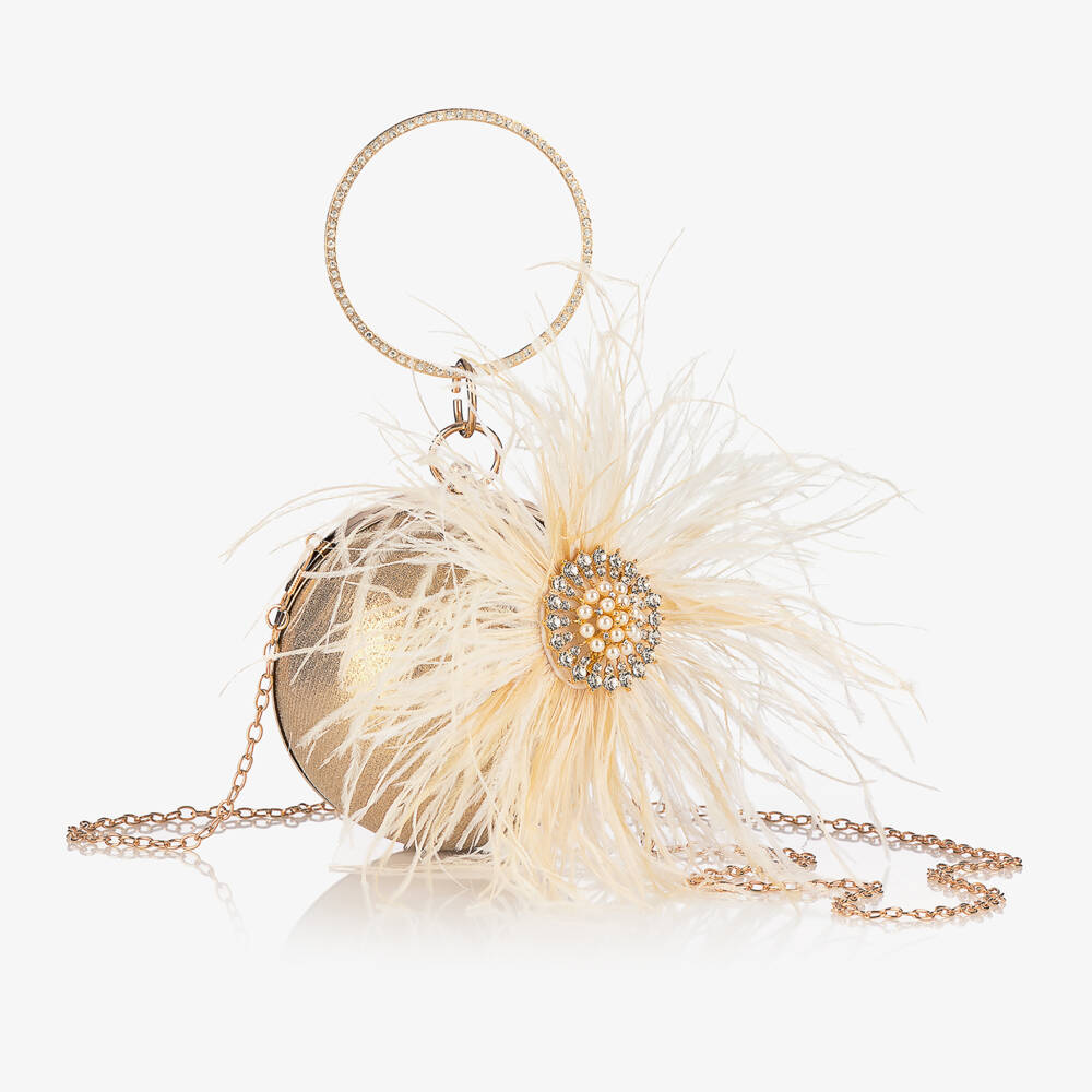 Junona-Girls Globe Feather Clutch Bag | Childrensalon Outlet