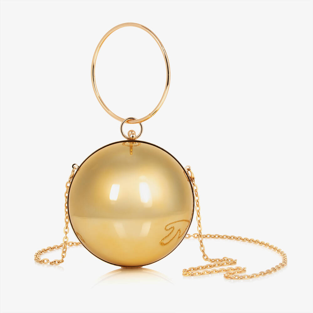 Junona-Girls Gold Ball Clutch Bag (20cm) | Childrensalon Outlet