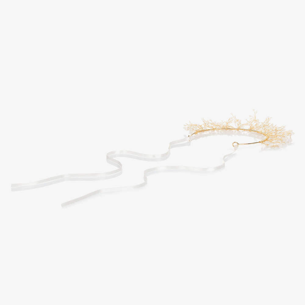 Junona-Girls Gold Beaded Garland Hairband | Childrensalon Outlet